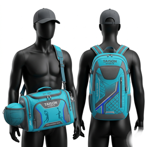 Sac de netball en polyester premium 320 GSM, gris et noir, avec logo brodé personnalisé, pour le voyage - Product Image 2