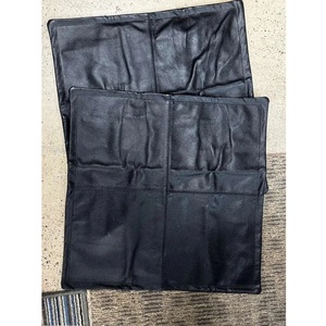 Fundas de Cojín y Asiento de Sofá Cuadradas de Cuero PU Negro con Costuras Modernas, Decoración Personalizada para el Hogar - Product Image 3