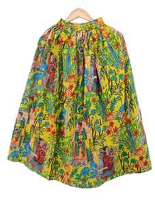 Jupe longue indienne imprimée au bloc, en pur coton, à motifs floraux, style bohème hippie, pour femme - Product Image 3