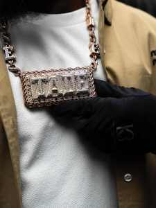 Nouvelle Collection : Collier Pendentif Logo Iced VVS Moissanite, Breloque Diamant Taille Baguette, Bijoux Hip-Hop en Argent Sterling Certifié - Product Image 2