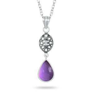 Pendentif en améthyste violette naturelle, bijoux en argent sterling 925 de haute qualité, vente en gros de pendentifs en argent, fabricant - Product Image 5