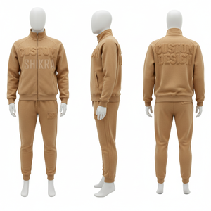 Survêtement Homme SHIKRA Noir à Fermeture Éclair Intégrale, Tenue Décontractée 100% Polyester Coupe Classique Col Montant avec Impression par Transfert Thermique Motif Lettres - Product Image 4