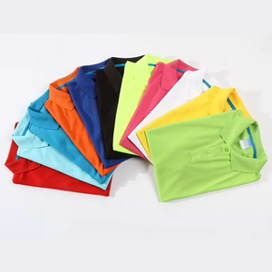 เสื้อถักผู้ชาย โพลีเอสเตอร์ 100% แขนสั้น สีพื้น ระบายอากาศได้ดี กันยับ สวมใส่สบาย พิมพ์โลโก้ด้านหน้า สีเหลืองแดง - Product Image 4