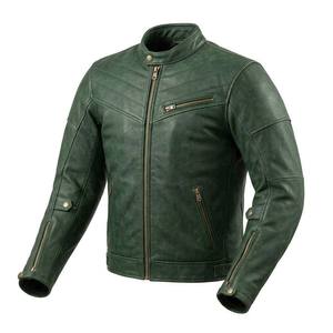 Veste en cuir de chèvre véritable pour hommes, veste de moto rétro, équipement de motard vintage, style café racer. - Product Image 6
