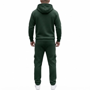 Men's Hooded Solid Printed Sports Tracksuit <b>Set</b> Trendy Full Zip Track Jacket <b>Matching</b> <b>Jogger</b> Pants Comfortable Workout 100% - Product Image 2