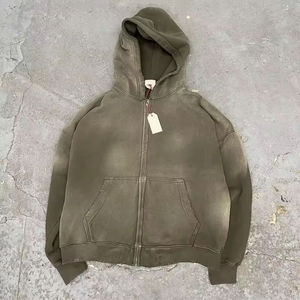Men's <b>Brown</b> Hooded Zip-Up Sweatshirt Regular Fit Cotton <b>Fleece</b> Casual Winter Wear Pocket Design Customized - Product Image 2