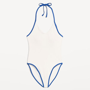 Maillots de bain pour femmes à col personnalisé, couleur unie, sans manches, fabriqués en usine - Product Image 3