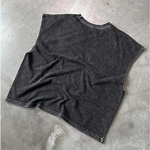 Nueva Camiseta de Moda para Hombre, Estilo Lavado Ácido, Cómoda, con Estampado, Unisex, 100% Algodón, Duradera, Sin Mangas - Product Image 3