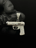 Pendentif pistolet Iced Out pour homme, style Hip Hop, en argent sterling 925 plaqué or, diamant Moissanite taille brillant, bijoux certifiés IGI