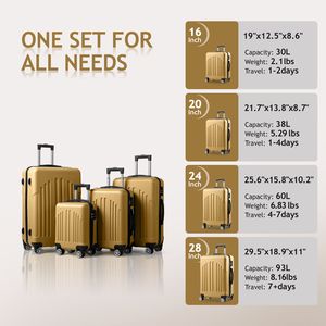 Valigia trolley 4 in 1 a righe verticali curve giallo senape per set di valigie - Product Image 3