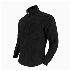 เสื้อสเวตเชิ้ตผู้ชายผ้าฝ้ายคอซิป ¼ ซิป แบบสวม ครึ่งซิป  ถักแบบเป็นมิตรต่อสิ่งแวดล้อม  โปโลแบบวินเทจ สไตล์สตรีท  ปรับแต่งผ้าได้ - Product Image 1