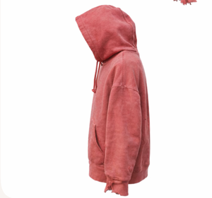Sudadera con capucha personalizada vintage con lavado ácido, efecto desgastado, corte regular, bordado sólido, 100% algodón, forro polar pesado de 500 g/m², impermeable, para otoño. - Product Image 3