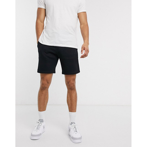 Pantalones Cortos Bermuda de Algodón Negro Sólido para Hombre, Cintura Media, Elásticos, Transpirables, Estilo Casual - Product Image 2