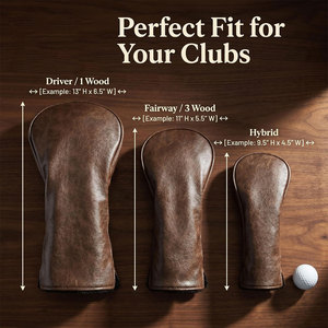 Service OEM, housse de tête de club de golf en cuir imperméable personnalisable, fabrication durable, finition soignée, prix de gros - Product Image 4