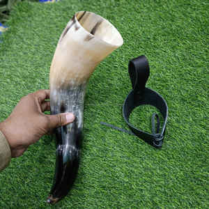 Corne à boire de la meilleure qualité avec support en fer Corne à boire Viking avec support en métal de corne à boire Utilisation d'hôtel à domicile de mariage - Product Image 5