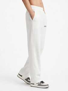 ONETEN APPAREL <b>Men's</b> <b>White</b> Corduroy Pants Elastic Waist Casual <b>Trousers</b> Letter Print Left Leg - Product Image 2