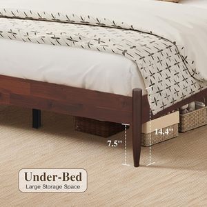 Natural Wood <b>Bed</b> <b>Frame</b> Rattan Headboard | Contemporary Hotel Furniture | OEM Available - Product Image 2