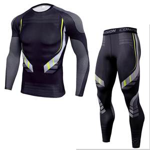 Mens Workout Compression Set Long Sleeve Shirt and <b>Pants</b> Thermal Underwear Athletic Base Layer - Product Image 5