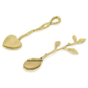Elegante Juego de Cubiertos de Acero Inoxidable Dorado para Restaurante, con Mango Decorativo de Latón con Flores, para Bodas y Hoteles - Product Image 6