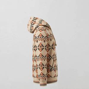 Sudadera con Capucha Unisex NEXTEX, Diseño Tribal Triangular, Color Arena Terracota y Negro, en Algodón Suave y Poliéster - Product Image 3