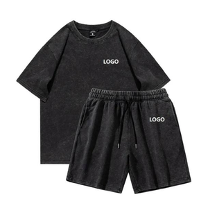 Men's Color Blocking Short Sleeve T-Shirt With White Shorts Casual Summer <b>Set</b> Breathable <b>Knitted</b> Cotton Two-Piece Outfit - Product Image 4