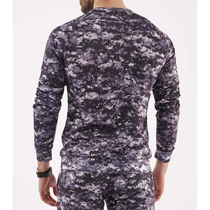 Unisex Purple Printed Three Quarter Sleeve Crew Neck Sportswear Set Quick Dry Lightweight Full Length 100% Cotton - Product Image 2