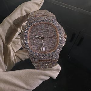 Reloj de Diamantes Cultivados en Laboratorio Personalizado de Alta Calidad Estilo Hip Hop para Hombre, Reloj de Diamantes VVS para Regalo - Product Image 3