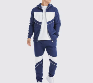 <b>Men</b>’s Color Block Tracksuit Set – Full Zip Hoodie <b>Jacket</b> & Jogger Pants 2-Piece Sportswear Suit - Product Image 1