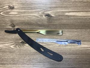 มีดโกนหนวดตรงสแตนเลสอย่างดีเคลือบโลโก้ร้านตัดผมมืออาชีพ พร้อมใบมีดแบบโชว์ - Product Image 6