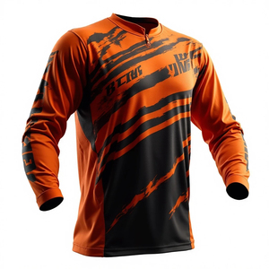 เสื้อเจอร์ซีย์มอเตอร์ไซค์แขนยาว Thoroze สำหรับผู้ชาย แบบสั่งทำพิเศษ ลายพิมพ์แบบ Sublimation เสื้อแข่งแห้งเร็ว ระบายอากาศได้ดี ชุดกีฬามอเตอร์ครอส - Product Image 2