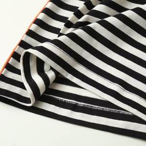 Camiseta a Rayas Personalizada para Mujer, Camiseta de Moda con Estampado por Sublimación, Cuello Redondo y Manga Corta para Mujer - Product Image 3