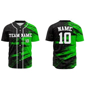 Maillot de baseball personnalisé de haute qualité, sublimation, col en V, unisexe, adulte, tissu léger, doux, respirant, confortable, séchage rapide - Product Image 3