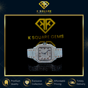 Montre de luxe automatique en acier inoxydable VVS de qualité supérieure, résistante à l'eau, au design unique, avec quartz et diamants, bracelet en cuir - Product Image 6