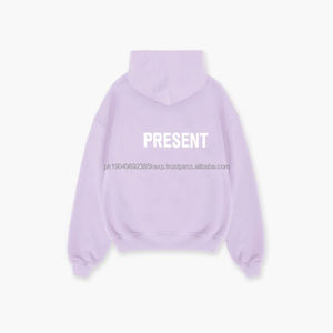 Oem personalizado Sudaderas Para Hombre Streetwear No String 100% algodón serigrafía lavanda de talla grande sudaderas con capucha y sudaderas para hombre - Product Image 6