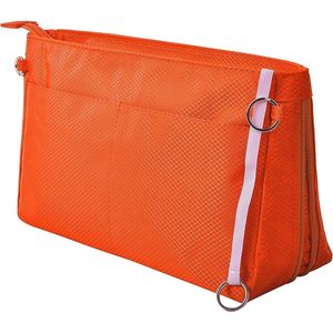 XLarge Orange Nylon Insert Liner Shaper Bag in Bag Expandable Handbag Purse Organizer DIY Bag Accessories - Product Image 1