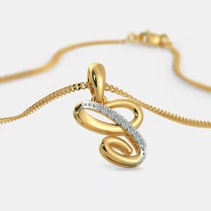 จี้ตัวอักษร "C" ชุบทองคำขาว 14K/18K สำหรับงานแต่งงาน งานวันเกิด งานฉลองครบรอบ ดีไซน์พิเศษ หรูหรา สามารถสลักชื่อได้ - Product Image 5