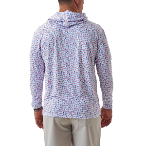 Camiseta de Manga Larga con Capucha para Hombre, Estampado de Bandera Americana, Secado Rápido, Tejido de Poliéster, Informal, para Verano, Corte Regular - Product Image 4