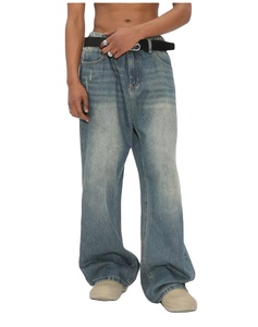 High Quality Custom <b>Men's</b> <b>Baggy</b> Denim Jeans Oversized Straight Wide Leg Jeans Pants Manufacturer Casual Streetwear <b>Trousers</b> - Product Image 2
