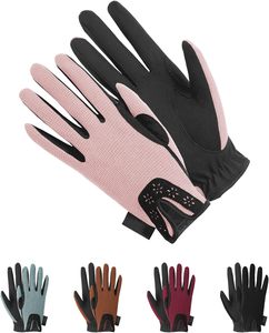 Guantes de equitación de tela de microfibra, transpirables, cómodos, para hombres y mujeres, entrenamiento de equitación al aire libre, competición - Product Image 1