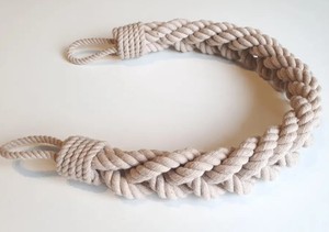 Beige Cotton Rope <b>Curtain</b> Tieback, 4-Strand Braided Drapery Holdback, Elegant Window Decor, Multiple Sizes - Product Image 4