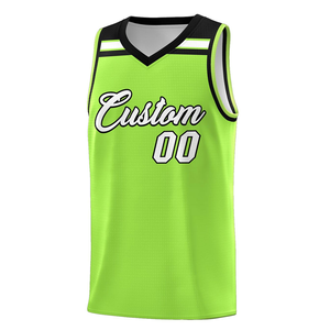 Victory Custom Basketball Jersey % Polyester Black Green Trim Breathable Mesh V-Neck Sleeveless Gym <b>Trainer</b> Sport Wear All - Product Image 4