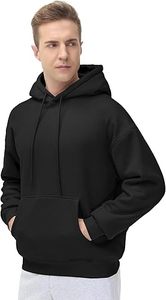 Men's <b>White</b> Hooded Pullover Sweatshirt Regular Fit Solid Color Casual Style French Terry Fabric - Product Image 3