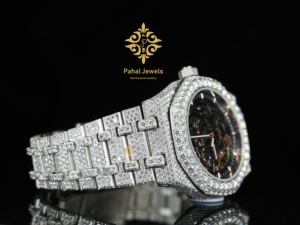 นาฬิกาข้อมือ Pahal Jewels รุ่นลิมิเต็ดอิดิชั่น ดีไซน์สปอร์ตหรูหรา สำหรับทั้งชายและหญิง ขนาด 40 มม. ตัวเรือนสแตนเลสสตีล หน้าปัดประดับเพชร โครงกระดูก ขนาดสาย 16 มม. - Product Image 3