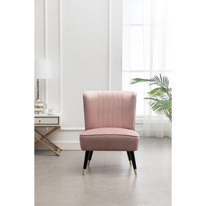 Poltrona d'Accento Elon in Velluto Rosa Contemporaneo per Soggiorno - Product Image 3