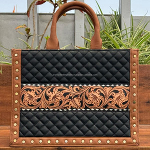 Nouveau tendance Sac à main en cuir repoussé personnalisé de créateur Sac à main de luxe en cuir véritable Sac fourre-tout en cuir matelassé de qualité pour femmes - Product Image 4