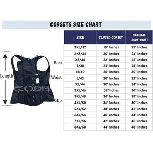 Corset de taille sous-poitrine noir en coton de haute qualité pour femme avec bretelles réglables, ceinture de corps style gothique – Fournisseur - Product Image 2