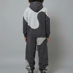 Nouvel arrivage 2027 : Ensemble streetwear deux pièces respirant mi-lourd, coupe régulière, imprimé, avec panneaux color block, comprenant un sweat à capuche et un pantalon de jogging ample - Product Image 6