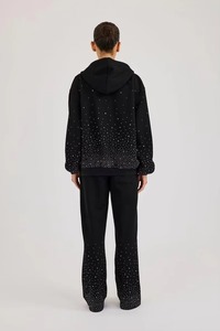 Stylish Men's Rhinestone <b>Hoodie</b> <b>Lightweight</b> Breathable Anti Wrinkle Casual Pullover Sweatshirt Custom Fashion Streetwear - Product Image 4