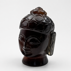 Cabeza de Buda tallada a mano en ámbar, estatua de cristal decorativa, figura religiosa, pieza decorativa para templo espiritual, decoración del hogar, meditación - Product Image 4