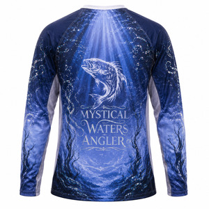 Camiseta de Pesca Personalizada para Hombre, Manga Larga, Secado Rápido, Protección Solar UPF, Malla de Poliéster, Sublimación, para Pesca al Aire Libre - Product Image 2